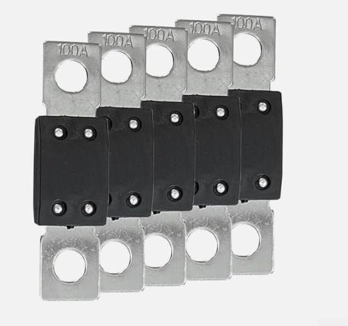 5 x Kfz-Flachsicherungen, für optimale Aufladung für Mega-Sicherungen 60 A, 80 A, 100 A, 125 A, 200 A, 250 A, 300 A (100 A)