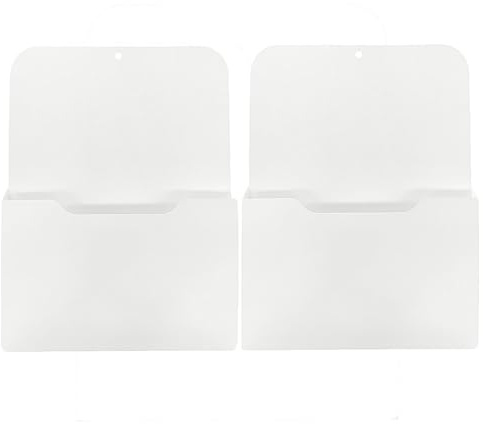 2er Set Magnetischer Stiftehalter & Zeitungshalter für Wand - A4 Dokumenten- & Papierhalter - Bürobedarf Aufbewahrung & Organizer für Schule, Büro, Kühlschrank & Whiteboard - Elegant in Weiß