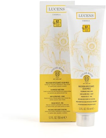 Lucens - Colore Miele, Maschera Riflessante Nutritiva, Colore e Lucentezza Istantanea con Estratti Biologici, Idrata e Protegge i Capelli, 150 ml