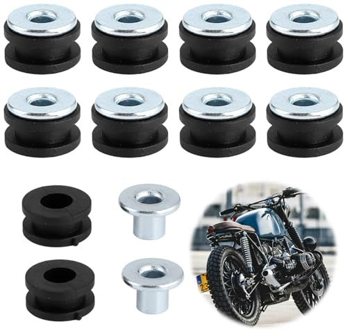 M6 Arandelas Carenado Gomas Motocicletas,Kit de Arandelas de Goma para Carenados,10 Set Arandela de Motocicleta Goma de Tornillo,Accesorios de Repuesto Juntas de Anillo de Ojal de Gomas para Carenado