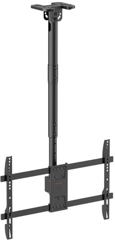My Wall bewegliche TV Deckenhalterung – HD8L, Deckenhalterung für Fernseher 43-86, drehbar & neigbar, Teleskopstange, max. 60 kg, Fernseher Deckenhalterung für Flache & schräge Decken