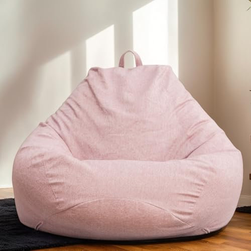 DOSYCOVUR Bean Bag Hülle Velours Für Erwachsene Und Teenager Waschbar Zipper Ohne Füllung Stretch Für Gaming Stühle Und Aufbewahrung Von Spielzeug,Rosa,105 * 115cm