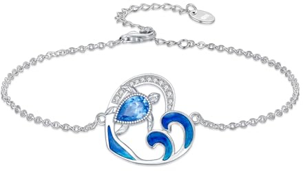 LONAGO Pulsera de Animales para Mujer Plata de Ley 925 Colibrí Dragón Tortuga Caballito de Mar Pulsera