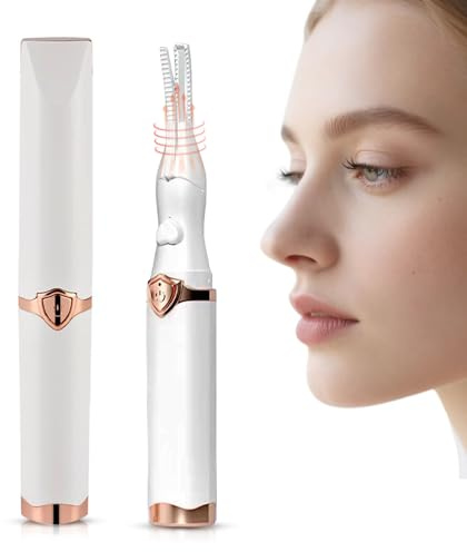 Wimpernzange Beheizbar, Elektrische Wimpernzange Heated Eyelash Curler USB Wimpernzange mit Wimpern bürste 3 Temperaturmodi 15s Schnelles Aufheizen für Echte Falsche Wimpern Guter Lockeneffekt (Weiß)