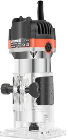 Fresa per legno con una sola mano, 800 W, fresatrice elettrica a mano, fresatrice professionale per legno, fresatrice per legno, fresa superiore per legno con scatola di trasporto, per la lavorazione