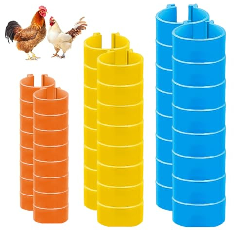 EUYKQNOI 120 Stück hühnerringe spiralringe hühner ringe Geflügel Fußringe,8mm 10mm 16mm Klemmringe für Kleingeflügel wie Hähnchen,ohne Bajonetterkennung,Ideal als Brieftaubenfußring oder zur Markierun
