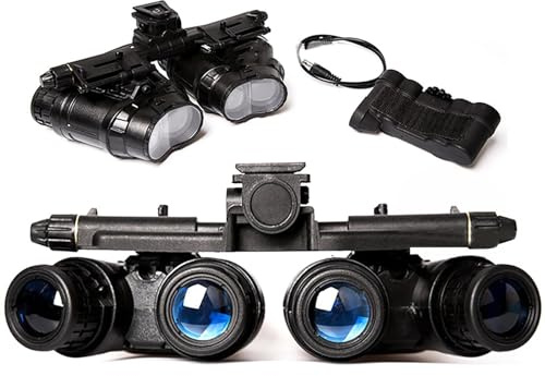 Nachtsichtbrille für taktische Jagd Cosplay GPNVG18 Helmhalterung Set Vierrohr Fernglas Taktische Jagd Attrappe Nachtsichtbrille GPNVG 18 (Schwarz)