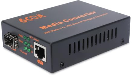 6COMGIGA 10G SFP auf RJ45 Glasfaser-Medienkonverter, 1 x 1000M/2,5G/5G/10GBase-T Auto-Negotiation RJ45-Steckplatz auf 1 x 10GBase-X SFP+-Steckplatz, unterstützt 10GBase-SR/LR/ER/ZR-Transceiver