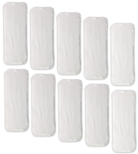 10 Eco Bambú Algodón Insertos Forros para Pañales de Bebé Ultra Absorbentes Reutilizables 4 Capas
