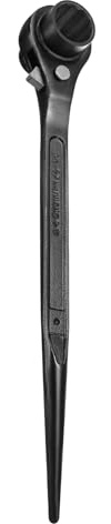sourcing map Scaffolding Podger Ratchet Wrench 24mm x 30mm CR-V 12 Point Double Ended Socket Ratcheting Podger Scaffold Spud Spanner Tool for Auto Repair Mechanical Maintenance, Black