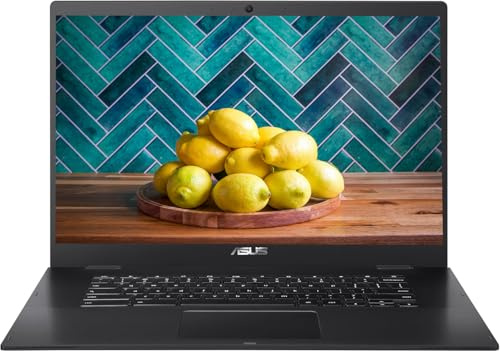 ASUS 2025 Chromebook IPS FHD da 15, processore Intel Celeron fino a 2,38 GHz, DDR4 da 4 GB, SSD da 64 GB, WiFi ultra veloce, Chrome OS, Dale Black, rinnovato
