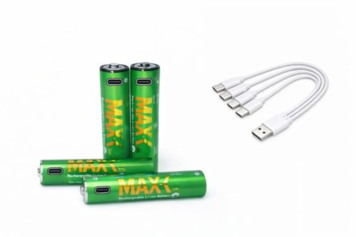 CORE MAXX AAA Rechargeable Batteries 1.5V – Pack of 4 – USB-C Lithium-Ion AAA Batteries, Long-Lasting, High Performance