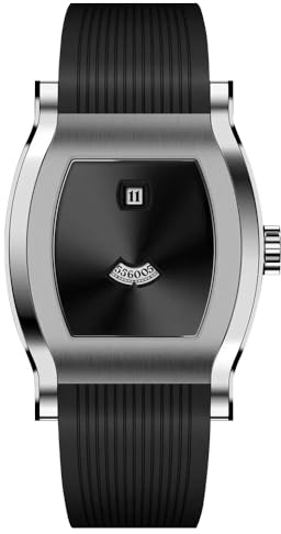Specht & Söhne Jump Hour Automatic Mechanical Men Watch Sapphire Crystal Stainless Steel Wristwatch (Black)