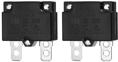 QUARKZMAN 2Pz Interruttore Termico A Pulsante 13Amp 125/250V AC 50V DC | Protettore Di Sovraccarico Termico, Con Ripristino Automatico, Per Auto Industriali
