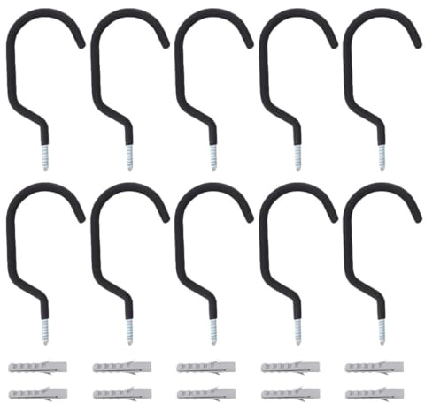 Beaupretty 10pcs Metal Wall Mount Bicycle Hooks for Garage Storage Heavy Duty Bike Hangers Compatible with Road and Mountain Bikes Multi-Purpose Pedal Wall Rack