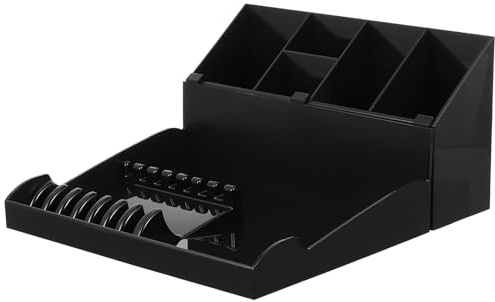 Abaodam Hair Cutting Tool Organizer Box for Hairdressing Scissors and Combs, Lightweight Abs Material Storage Tray with Protective Holder for Salon Use, Black Hairdresser Accessory