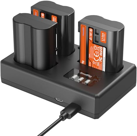 SMALLRIG EN-EL15c Kit 3x1940mAh + Triple Charger for Nikon-6018 | Full Decode for Nikon ZR, Z6III, Zf, Z8, Z7II, Z7, Z6II, Z6, D850, D810, D780, D750, D500, D7500, and D7200