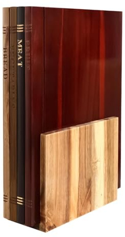 Juego de tablas para cortar libros, 4 piezas de alfombrillas para cortar de madera con soporte, tablas de cocina para encimeras de cocina para embutidos, fregadero, estufa, gabinete, hogar