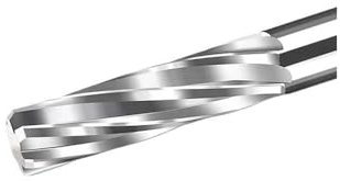 H7-Spiralschlitz-Reibahle ohne Beschichtung – 6–13 mm Hartmetall-Reibahle mit 6 Rillen for die -Bearbeitung von Wolframstahl – 1 Stück(6.5x30x60mm)