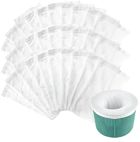 EVBOTGEE Lot de 30 chaussettes skimmer de piscine, chaussettes filtrantes pour skimmer, étang, nettoyage de la saleté et des feuilles pour piscine, filtre à tamis