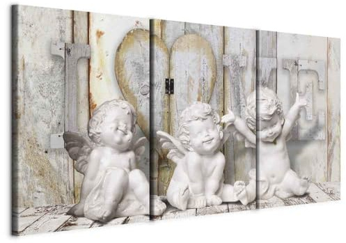 B&D XXL - Wandbilder XXL 120x60 cm Vlies Leinwandbild 3 Teilig Kunstdruck modern Wandbilder XXL Wanddekoration Design Wand Bild - Engel Abstrakt h-C-0045-b-e