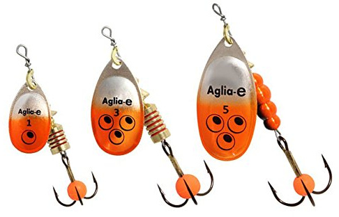 Cucharas Mepps Aglia e plateado/naranja