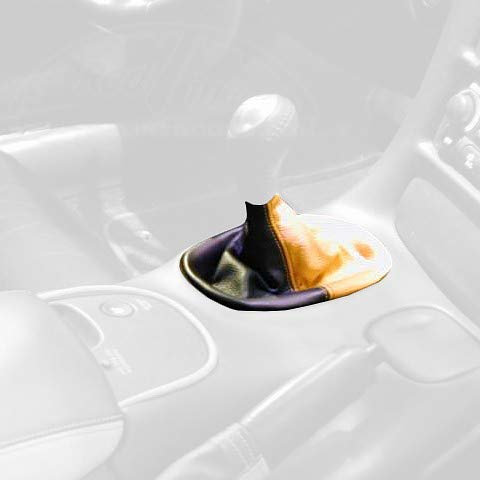 RedlineGoods (Handgetriebe Schaltsack Manschette kompatibel mit Chevrolet Corvette C5 1997-04. Maßgeschneidert - Nicht universell. Echtes Top Qualitat Italienisches Alcantara. Schwarz mit Rotem Faden