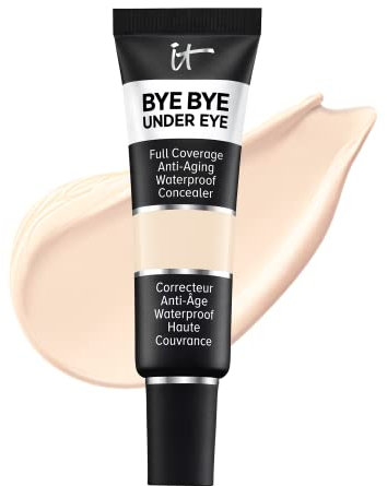 IT Cosmetics, Bye Bye Under Eye Concealer, hohe Deckkraft, wasserfest, angereichert mit Peptiden, Kollagen & Hyaluronsäure, 12 ml, Farbton Light 10.5