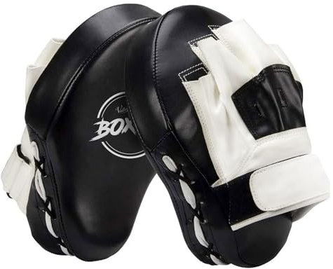 Valleycomfortable Boxning böjda fokus stansvantar – konstläder träning handdynor, idealiska för karate, muay thai kick, sparring, dojo, kampsporter