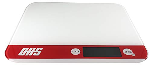 Optima Home Balance Meteor Balance de cuisine Blanc/rayures rouges