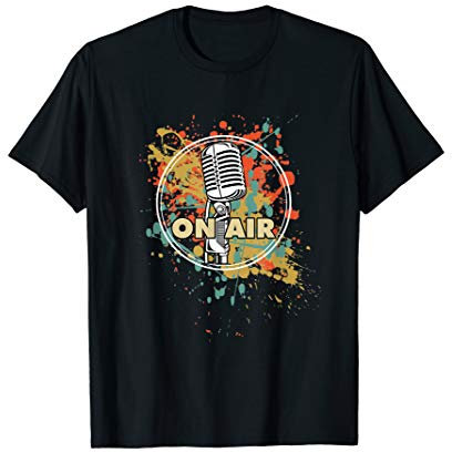 Retro Vintage Vibe On Air Mikrofon Radio Podcast DJ T-Shirt