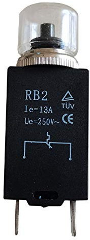 Interruttore a pulsante di protezione termica RB2 da 2 pezzi Interruttore di circuito Protezione da sovraccarico Protezione da sovracorrente CA 250 V 13A
