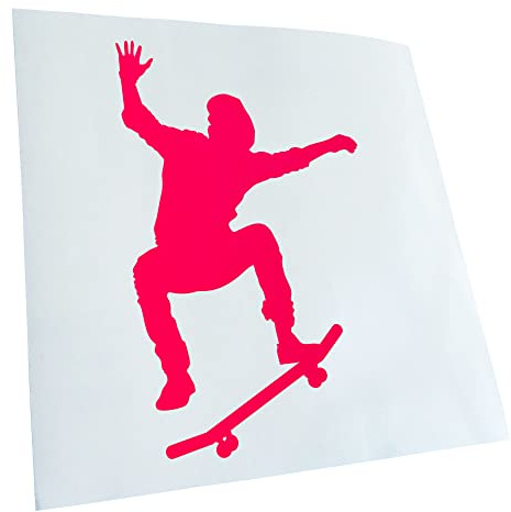 Kiwistar - Autocollant - pour skateboard - pink néon - G24 - Pour voitures, vélos, véhicules, motos, cyclomoteurs, tuning, vitres arrière