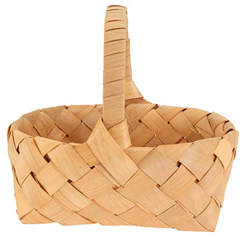 BESPORTBLE Geflochtener Holzkorb in Khaki Tragbarer Geschenkkorb mit Multifunktionaler Aufbewahrung für Hochzeit und Tee Blatt Lagerung