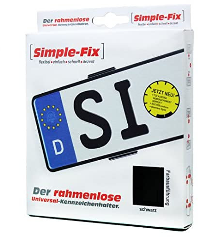 SIMPLE FIX Kennzeichenhalter Rahmenlos für Zwei DE Auto Nummernschilder STVZO