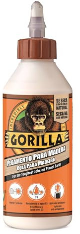 Gorilla Pegamento Para Madera, 236ml – Cola Blanca para Maderas Duras y Blandas con Aplicador Antiatasco | Uso Interior y Exterior, Resistente Al Agua
