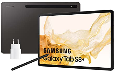 Samsung Galaxy Tab S8+ con caricatore - Tablet da 12,4 (8 GB RAM, 128 GB di archiviazione, Wi-Fi, Android 12) Nero - Versione spagnola