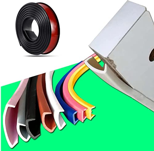 Furniture Veneer Edge Tape Edging, Kantenumleimer Selbstklebend,Umleimer,Zierleiste Selbstklebend,U-Förmig TPE Kantenumleimer für Schrankreparatur,Möbelrestaurierung und Renovierung (5m×14mm,Schwarz)