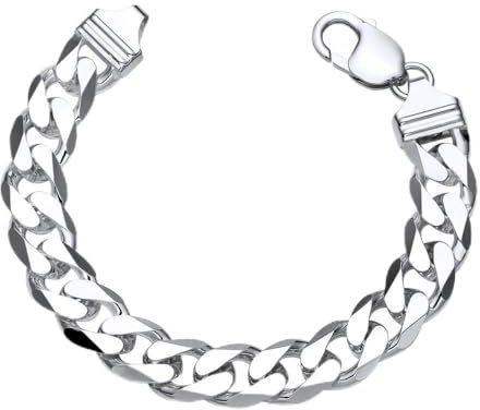 Panzerarmband 925 Sterling Silber 12mm breit Herrenarmband von JEWLIX