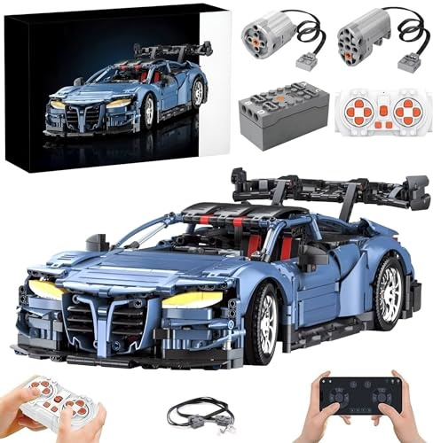 Technik Auto für M4 CSL, Mit 2Motoren Set, 1:10 Groß Auto Modellbausatz, 2280 Teile MOC Klemmbausteine Rennauto Set, Automodell Sammlerstück Geschenk für Autofans, Mit Originalverpackung