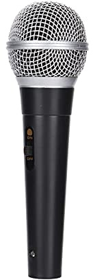 Dynamisches Mikrofon, Handmikrofon für Gesang, Diskreter EIN-/Ausschalter, 3-poliger XLR-Anschluss, mit XLR-auf-1/4-Zoll-Kabel, für Bühnen-Karaoke