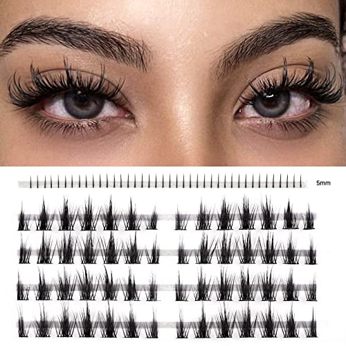 LANKIZ Manga Fake Lash Extensions Einzelne Wimpern 96pcs mitunteren Wimpern Cluster 56+40 pcs