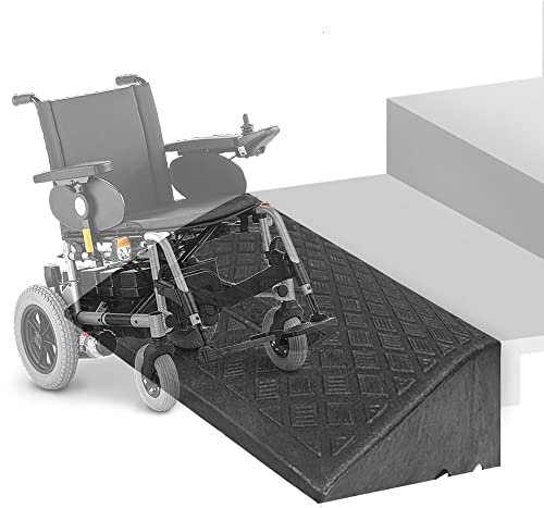 ZJIEX Rampe en Caoutchouc pour Fauteuil Roulant - Bordure Hauteur 3-19cm, Accès Robuste, Chargement Portable pour Voiture, Scooter, Vélo (Noir, 50x27x12cm)