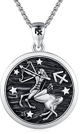 REDSUN Collana a costellazione, con segno zodiacale, in argento sterling 925, con ciondolo a costellazione, 12, collana ossidata, per donne e ragazze, Senza Gemme