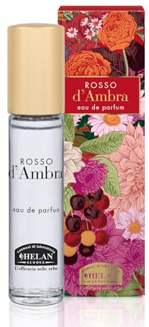 Helan, Amber Rouge - damparfym som omsluter med söta mandlar, Eau de Parfum Fruity Woody Amber, parfym för kvinnor med söta och kryddiga balanserade toner, parfym tillverkad i Italien, 10 ml