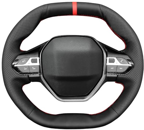 MEWANT Lenkradbezug für Peugeot 208 308 (SW) 2008 3008 508 508 SW5008 Partner Rifter per Hand Nähen Lenkradschoner | Peugeot 208 308 (SW) 2008 3008 508 SW5008 Partner Rifter / Hand Nähen Lenkradschoner Atmungsaktiv Für Beheizte Lenkräder