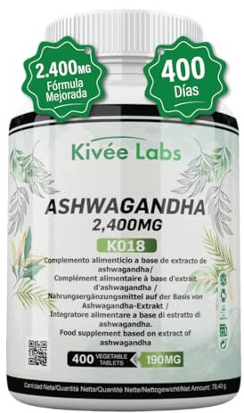 400 Micro Comprimidos Ashwagandha de Alta Potencia | 2400mg Por Comprimido con Concentración 50:1 | VEGANO - Sin Gluten - Sin OGM.