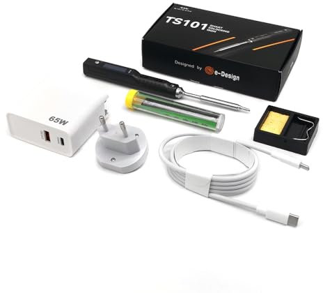 MINIWARE TS101 Lötkolben Schweißgerät B2 Tips USB-C PD EU-Steckernetzteil Kit Tragbar Digit 65W Schnelles Aufheizen Temperatur Einstellbar 50-400℃