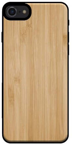Coque compatible avec Smartphonica Coque de protection pour iPhone SE(2020-2022) avec aspect bois - Coque arrière en bambou - Marron/Bois Artificiel;TPU/Back Cover