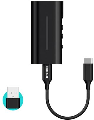 Letshuoer DT03 Headphone Amps Tiny Amplifier USB DAC High Resolution 32bit/384kHz and DSD256 USB Input 3.5mm/4.4mm Output for Smartphones/PC/Laptop/MusicPlayers(Lightning, Black)